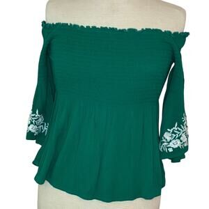 Vintage Hollister S Peasant Babydoll Y2K Smocked Stretchy Boho Gypsy Fairycore